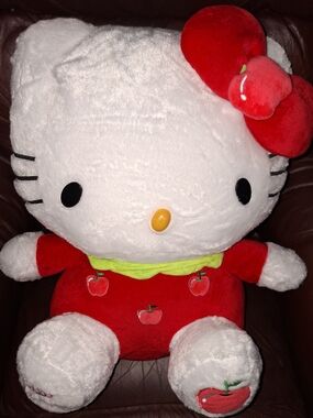 Hello Kitty White and Red Apple Plush - Cute Kids Stuffed Animal